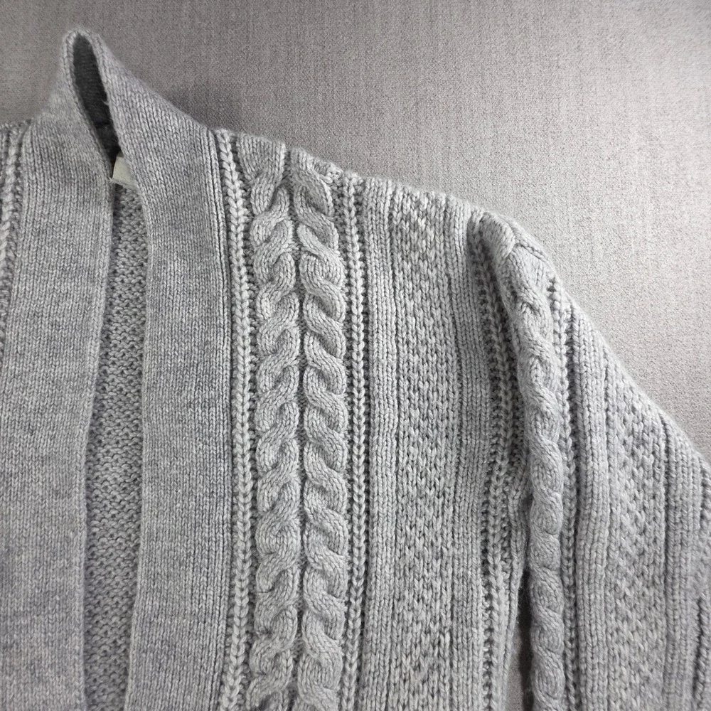 GAP Cardigan Womens XS Heather Grey Cable Knit‎ Open Front Sweater S/352721-01